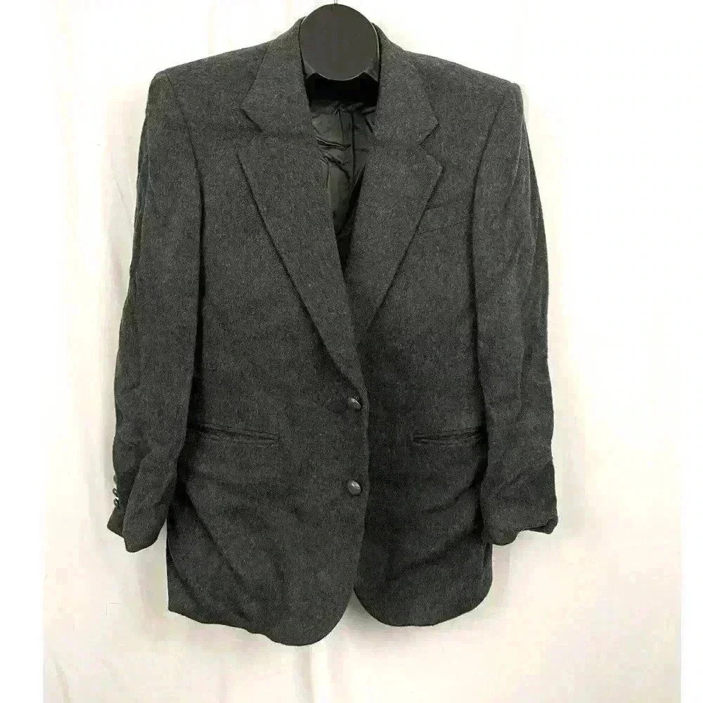 VTG Charcoal 100% Camel Hair Men's Blazer‎ Sports Jacket Lined 40R Made in USA